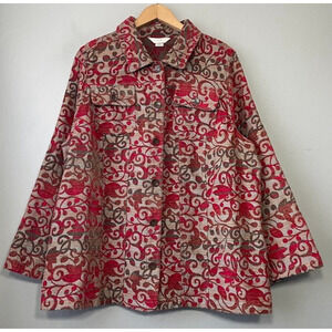 CJ Banks Jacket Plus Size 2X Tapestry Grandma Chic Cottagecore Regency Brocade